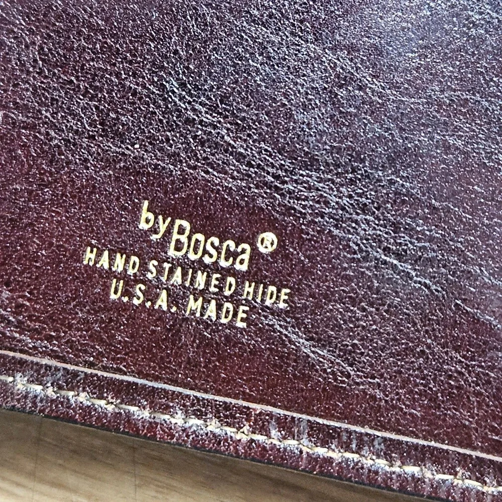 Vintage Bosca Hand Stained Leather Travel Wallet Passport Ticket Holder USA Made